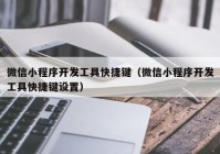 微信小程序开发工具快捷键（微信小程序开发工具快捷键设置）