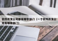 软件开发公司都有哪些部门（一个软件开发公司有哪些部门）