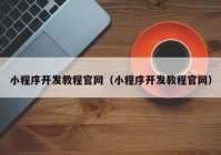 小程序开发教程官网（小程序开发教程官网）