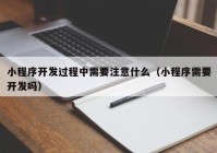 小程序开发过程中需要注意什么（小程序需要开发吗）