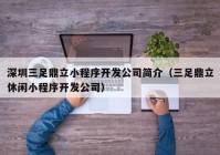 深圳三足鼎立小程序开发公司简介（三足鼎立休闲小程序开发公司）