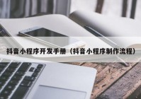 抖音小程序开发手册（抖音小程序制作流程）