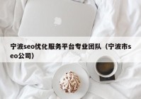 宁波seo优化服务平台专业团队（宁波市seo公司）