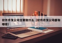 软件开发公司主要做什么（软件开发公司都有哪些）