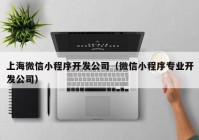 上海微信小程序开发公司（微信小程序专业开发公司）