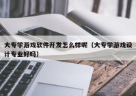 大专学游戏软件开发怎么样呢（大专学游戏设计专业好吗）