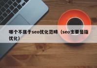 哪个不属于seo优化范畴（seo主要是指优化）