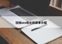 沈阳seo优化的简单介绍