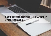 不属于seo优化因素的是（在SEO优化中以下说法正确的是）