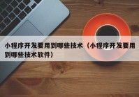 小程序开发要用到哪些技术（小程序开发要用到哪些技术软件）