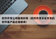 软件开发公司服务好得（软件开发企业开发的软件是产品还是服务）