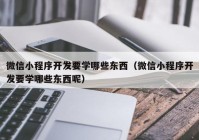 微信小程序开发要学哪些东西（微信小程序开发要学哪些东西呢）