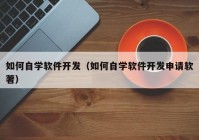 如何自学软件开发（如何自学软件开发申请软著）