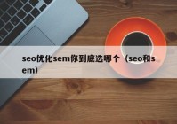 seo优化sem你到底选哪个（seo和sem）