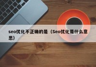 seo优化不正确的是（Seo优化是什么意思）