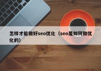 怎样才能做好seo优化（seo是如何做优化的）