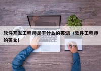 软件开发工程师是干什么的英语（软件工程师的英文）