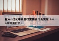 在seo优化中商品权主要由什么决定（seo原则是什么）