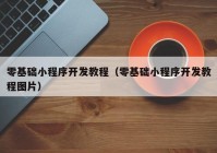 零基础小程序开发教程（零基础小程序开发教程图片）