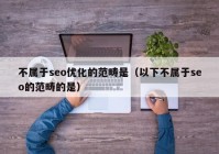 不属于seo优化的范畴是（以下不属于seo的范畴的是）