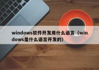 windows软件开发用什么语言（windows是什么语言开发的）