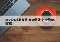 seo优化竞价托管（seo整站优化托管选哪家）