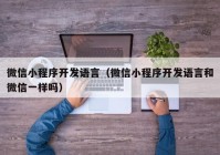 微信小程序开发语言（微信小程序开发语言和微信一样吗）