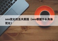 seo优化的五大原因（seo根据什么具体优化）