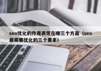 seo优化的作用表现在哪三个方面（seo最需要优化的三个要素）