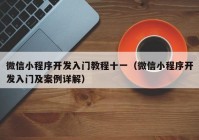 微信小程序开发入门教程十一（微信小程序开发入门及案例详解）