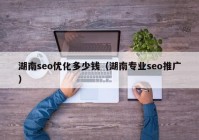 湖南seo优化多少钱（湖南专业seo推广）