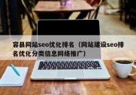 容县网站seo优化排名（网站建设seo排名优化分类信息网络推广）