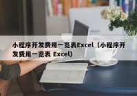 小程序开发费用一览表Excel（小程序开发费用一览表 Excel）